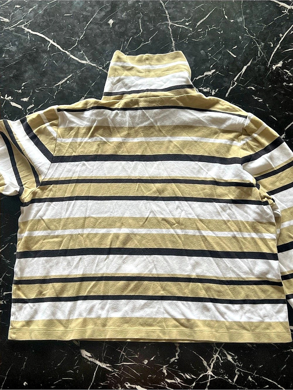 Charter Club Striped Polo in Gold & White Size XL - Picture 2 of 8